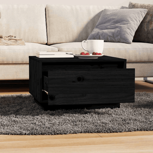 Mesa de Centro, Mesa baixa, 55x56x32 cm pinho maciço preto