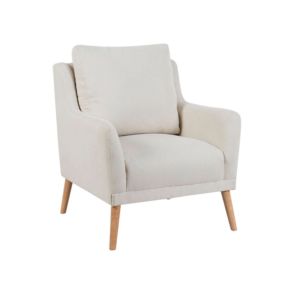 Sillón tapizado en tela allison beige para hogar moderno mueble de almacenaje - homekit