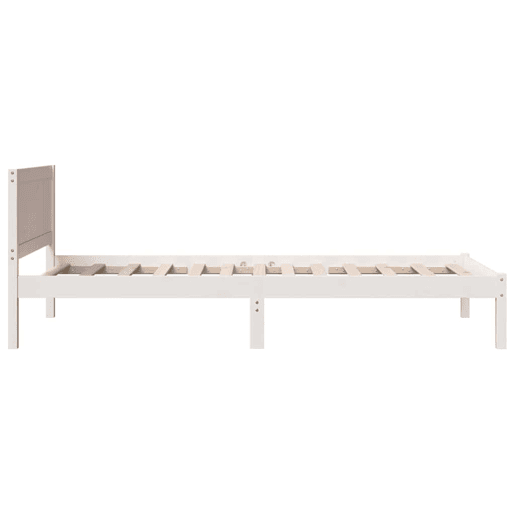 Estrutura de cama de solteiro para adultos - Branco 90 x 200 cm Madeira de pinho maciça