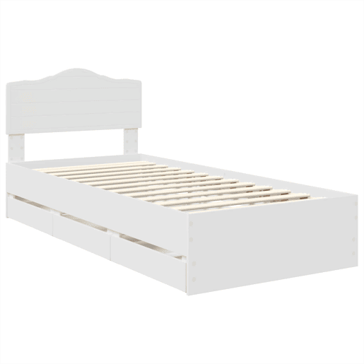 Estrutura de cama de solteiro para adultos - Branco 100 x 200 cm Madeira de Engenharia