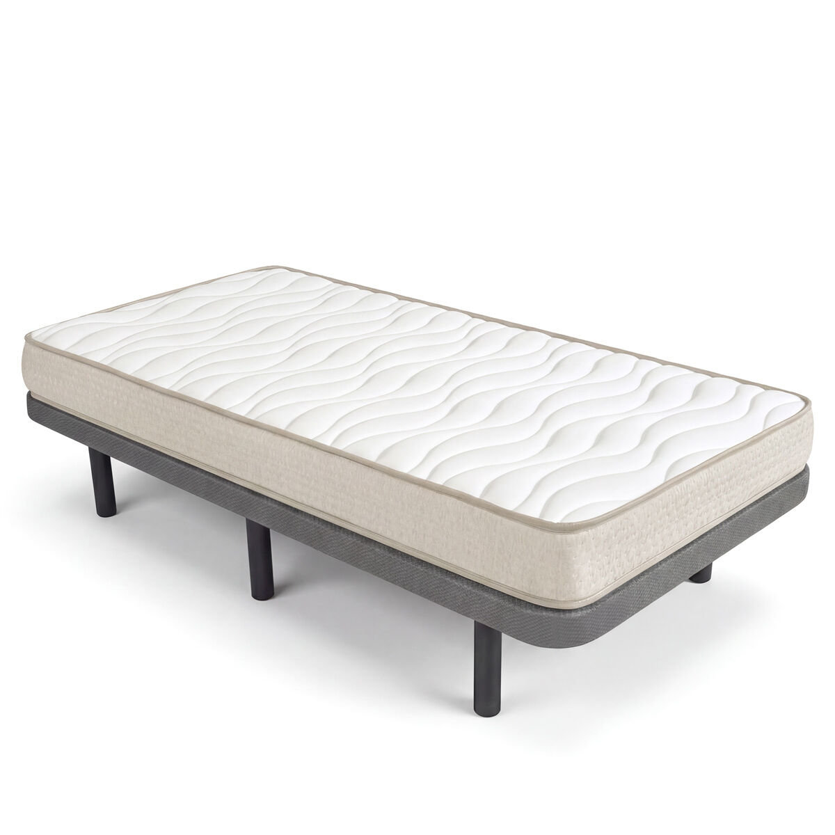 Pack Base tapizada Dollie, Colchón viscoelástico Nova - Homekit