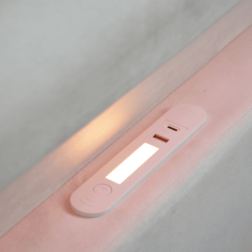 Cama infantil 90x200 cm - Com luz LED, luz noturna, porta USB, prateleira, armazenamento hidráulico, cama individual simples - Bege