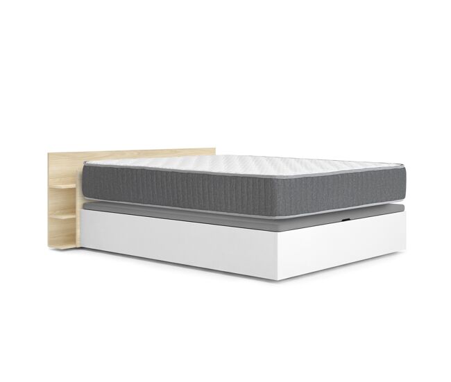Pack ahorro matrimonio canapé, cabecero tori y colchón viscoelástico y muelles aurea 150 x 190 cm