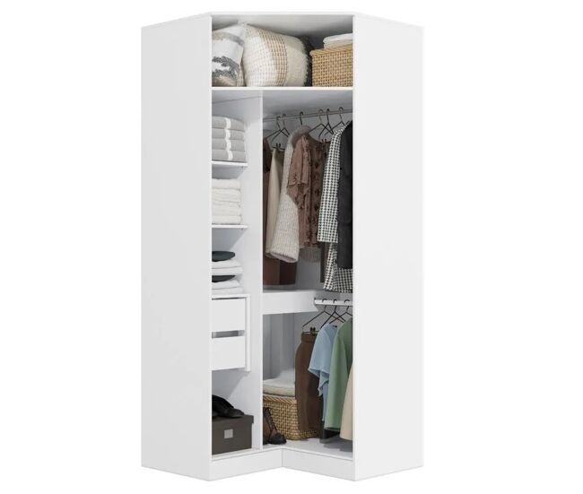 Vestidor rinconero txokoa, blanco , 105 x 56 x 230 cm, vestidor esquinero blanco de 105 x 56 x 230 cm