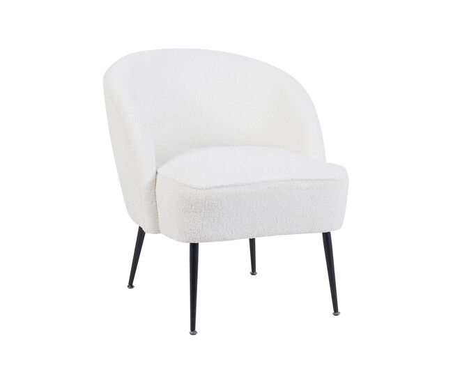Sillón tapizado en teddy emma blanco para hogar moderno mueble de almacenaje - homekit