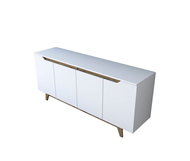 Aparador sharon y oscura blanco y madera para salón moderno mueble auxiliar de almacenaje - homekit