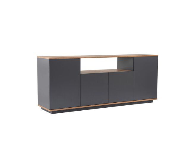 Aparador melanie grafito / madera natural mueble de salón moderno - homekit