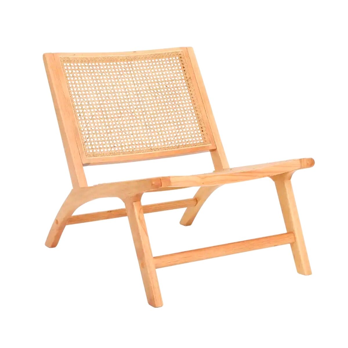 Sillón en ratán ladonna natural y madera para hogar moderno mueble de almacenaje - homekit