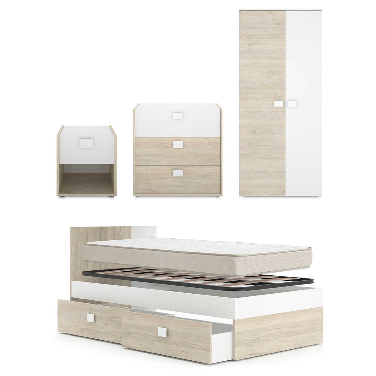 Pack Habitación completa Dina, Colchón Nova, Somier - Homekit