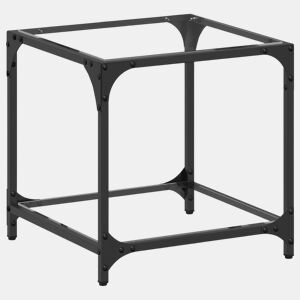 Mesa de Centro, Mesa baixa c topo em vidro transparente 40x40x40 cm aço