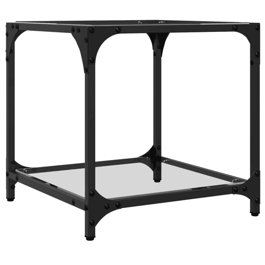Mesa de Centro, Mesa baixa c topo em vidro transparente 40x40x40 cm aço Mesa de Centro, Mesa baixa c topo em vidro transparente 40x40x40 cm aço
