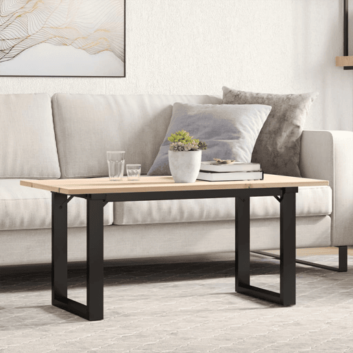 Mesa de Centro, Mesa baixa, estrutura em O 100x50x45cm pinho e aço