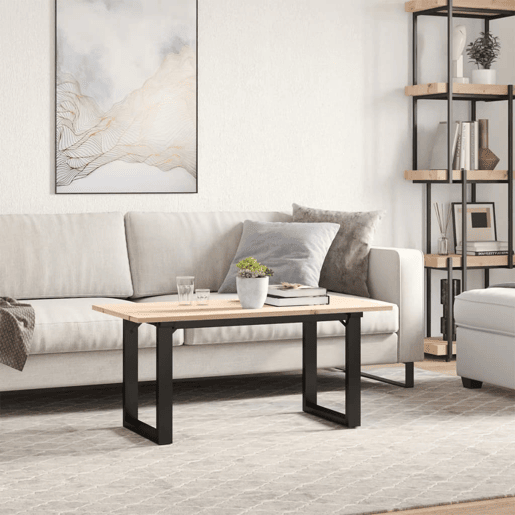 Mesa de Centro, Mesa baixa, estrutura em O 100x50x45cm pinho e aço