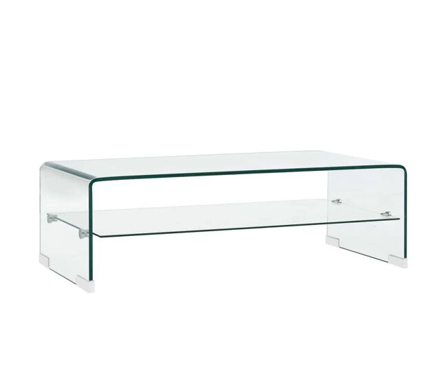 Mesa de Café - Mesa de Centro de vidrio templado transparente 98x45x31 cm