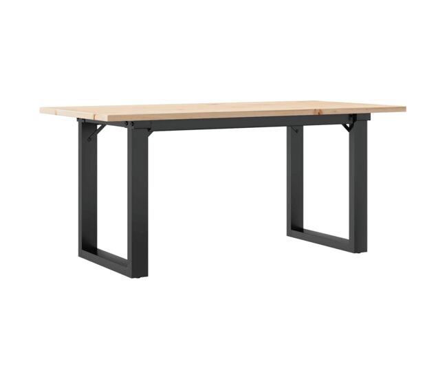 Mesa de Café - Mesa de Centro marco O madera maciza pino y acero 90x40x35 cm