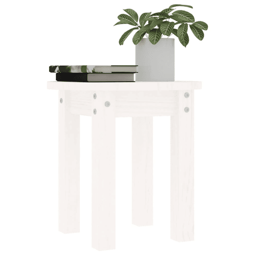 Mesa de Centro, Mesa baixa, Ø 35x35 cm madeira de pinho maciça branco