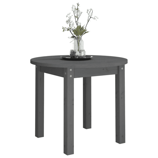 Mesa de Centro, Mesa baixa, Ø 55x45 cm madeira de pinho maciça cinzento