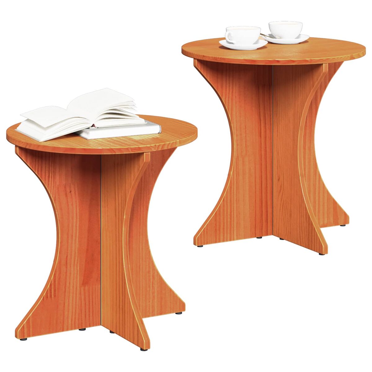 2 uds Mesas de Centro - Mesas de Café 46x46 Marrón
