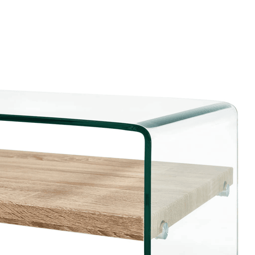 Mesa de Centro, Mesa baixa, 98x45x31 cm vidro temperado transparente