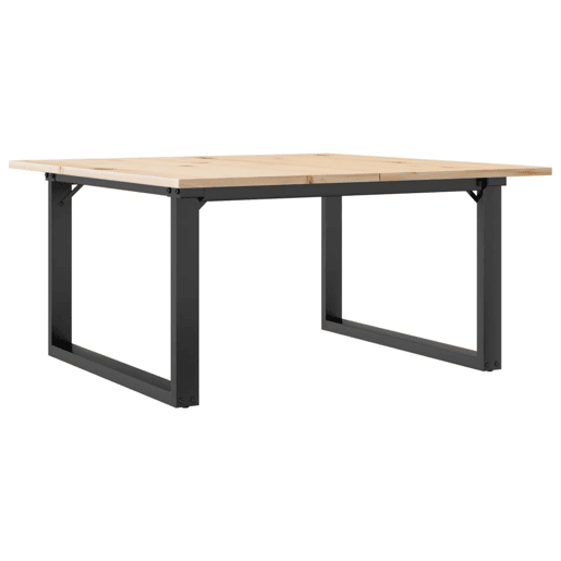 Mesa de Centro, Mesa baixa, estrutura em O 80x80x45 cm pinho e aço