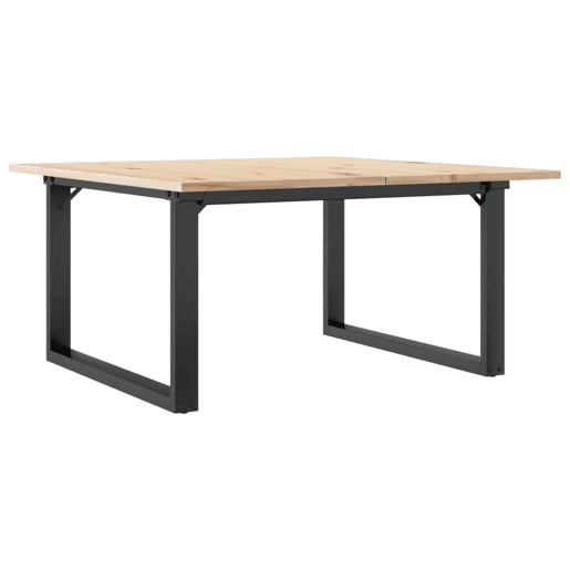 Mesa de Centro, Mesa baixa, estrutura em O 80x80x45 cm pinho e aço