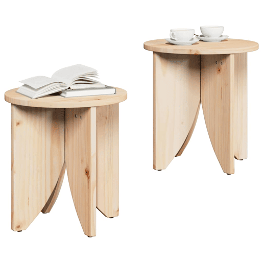 Conjunto de 2 Mesas de Centro, Mesas de Café Natural Conjunto de 2 Mesas de Centro, Mesas de Café Natural