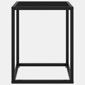 Mesa de Centro, Mesa baixa, 40x40x50 cm preto com vidro preto