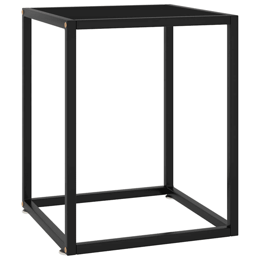 Mesa de Centro, Mesa baixa, 40x40x50 cm preto com vidro preto