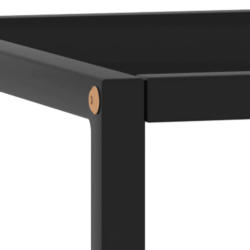 Mesa de Centro, Mesa baixa, 40x40x50 cm preto com vidro preto
