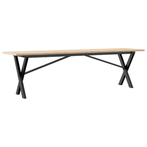 Mesa de Centro, Mesa baixa, estrutura em X 160x40x45cm pinho e aço