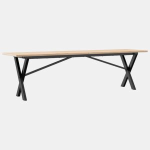Mesa de Centro, Mesa baixa, estrutura em X 160x40x45cm pinho e aço