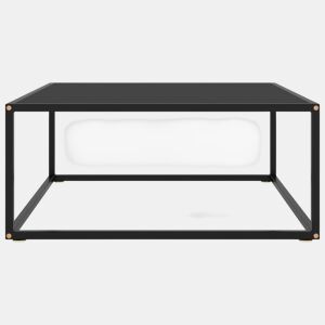 Mesa de Centro, Mesa baixa, 80x80x35 cm vidro preto