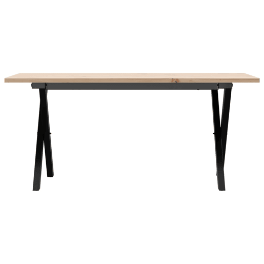 Mesa de Centro, Mesa baixa, estrutura em X 90x40x45 cm pinho e aço