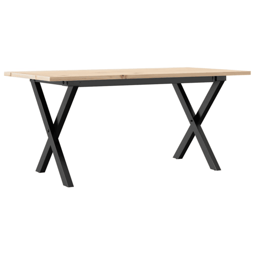 Mesa de Centro, Mesa baixa, estrutura em X 90x40x45 cm pinho e aço