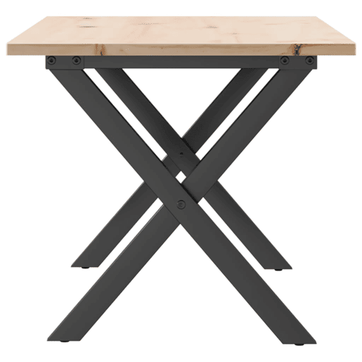 Mesa de Centro, Mesa baixa, estrutura em X 100x50x45cm pinho e aço