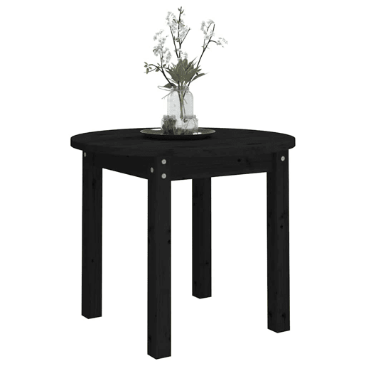 Mesa de Centro, Mesa baixa, Ø 55x45 cm madeira de pinho maciça preto