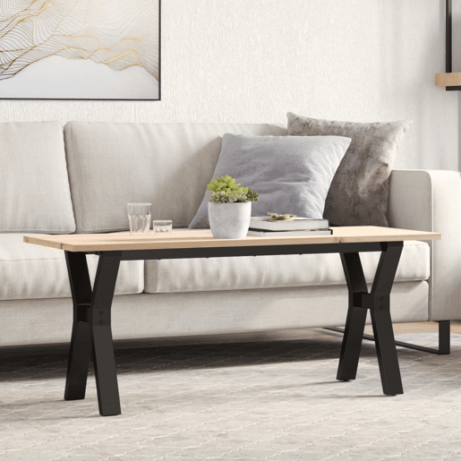 Mesa de Centro, Mesa baixa, estrutura em Y 110x40x45cm pinho e aço