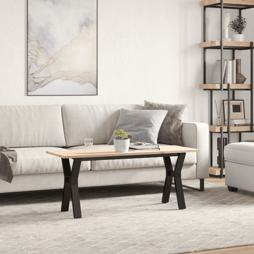 Mesa de Centro, Mesa baixa, estrutura em Y 110x40x45cm pinho e aço