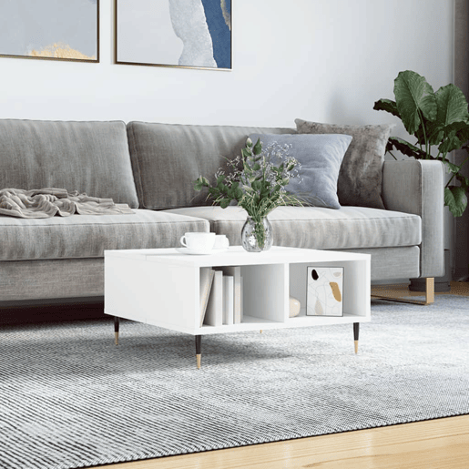 Mesa de Centro, Mesa baixa, 60x60x30 cm derivados de madeira branco