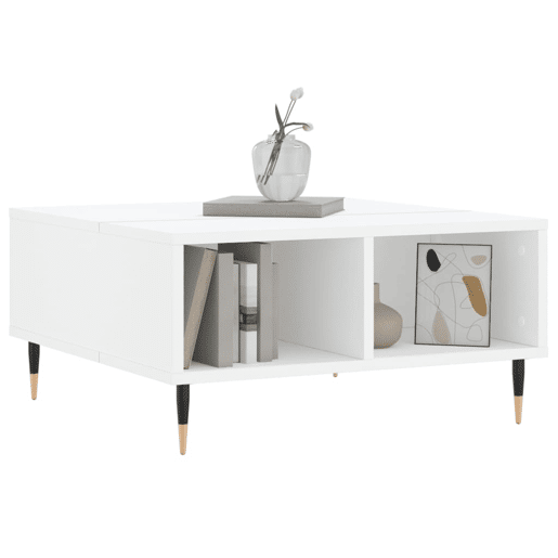 Mesa de Centro, Mesa baixa, 60x60x30 cm derivados de madeira branco