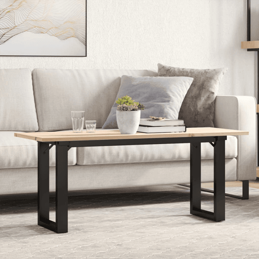 Mesa de Centro, Mesa baixa, estrutura em O 110x40x45cm pinho e aço