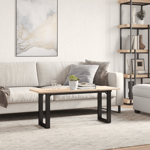Mesa de Centro, Mesa baixa, estrutura em O 110x40x45cm pinho e aço