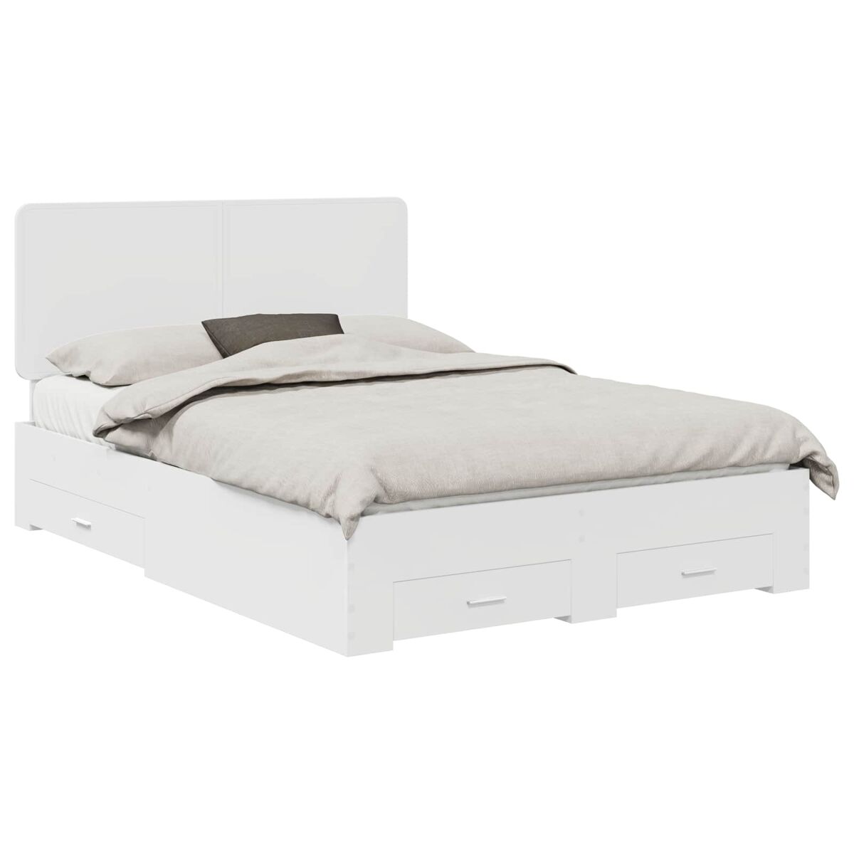 Estructura de cama doble matrimonial con cajón 140 x 200 cm madera de ingeniería