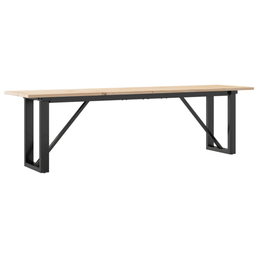 Mesa de Centro, Mesa baixa, estrutura em O 160x40x45cm pinho e aço