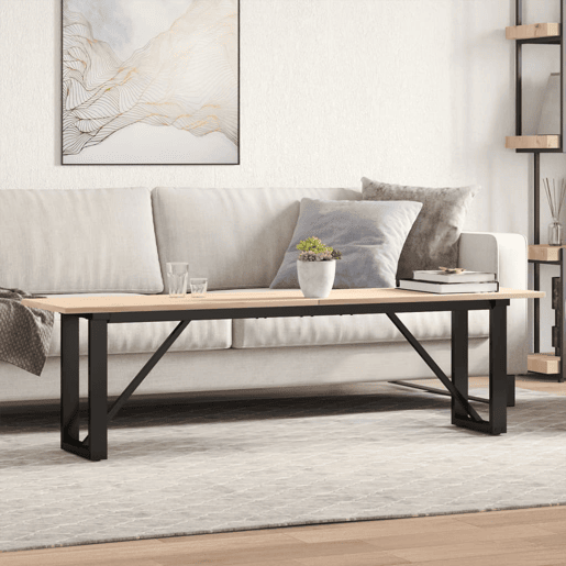Mesa de Centro, Mesa baixa, estrutura em O 160x40x45cm pinho e aço