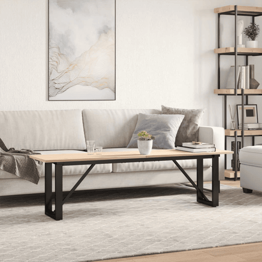 Mesa de Centro, Mesa baixa, estrutura em O 160x40x45cm pinho e aço