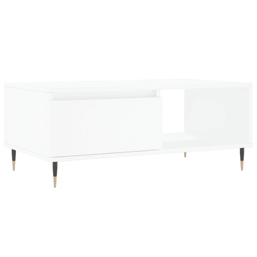 Mesa de Centro, Mesa baixa, 90x50x36,5 cm derivados de madeira branco