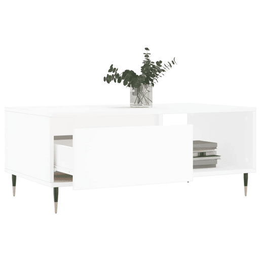 Mesa de Centro, Mesa baixa, 90x50x36,5 cm derivados de madeira branco