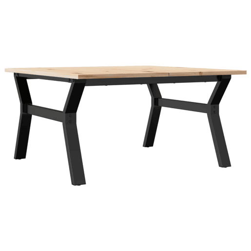 Mesa de Centro, Mesa baixa, estrutura em Y 80x80x45 cm pinho e aço