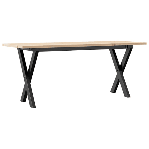 Mesa de Centro, Mesa baixa, estrutura em X 110x40x45cm pinho e aço